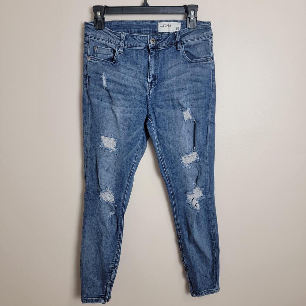 Pistola Distressed Skinny Jeans Size 30